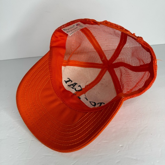 Reynolds Vintage Florescent Orange‎ Baseball Trucker Hat “TopCat 90” Adjustable - Picture 7 of 8